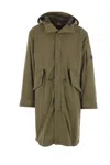 C.p. Company C.p.company Hooded Cotton Parka In Green