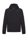 C.p. Company Lens Detail Hooded Jacket In Black