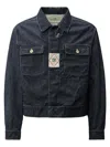 C.p. Company Blue Jacket With Classic Collar And Logo Patch On The Front In Blue