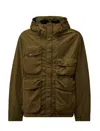C.p. Company Flatt Nylon Goggle Jacket In Green