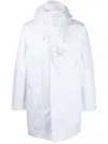 C.p. Company Drawstring Hood Parka Featuring Ventilation Eyelets In White