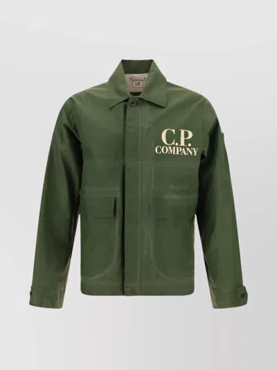 C.P. COMPANY COLLARED JACKET WITH CUFFED SLEEVES AND POCKETS