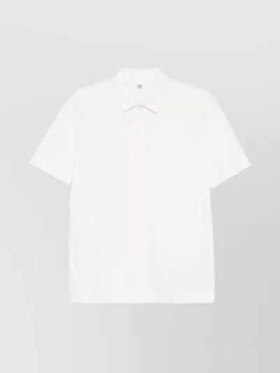 C.p. Company Collared Polo Shirt Short Sleeves In White