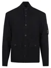 C.p. Company Cotton Cardigan With Arm Pocket And High Neck