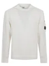 C.p. Company Logo Crew Neck Sweatshirt With Sleeve Zip Pocket