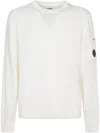 C.p. Company Signature Lens Crewneck Sweatshirt In White