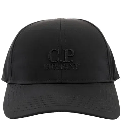C.p. Company Cp Company Company Goggle Curved Peak Baseball Cap In Black