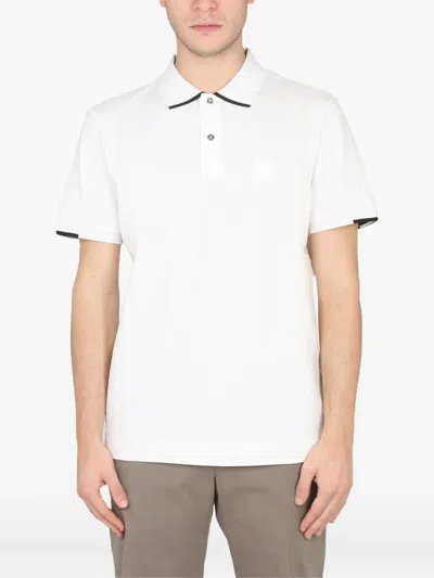 C.p. Company Contrast-trim Polo Shirt In White