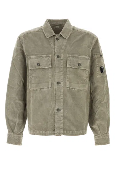 C.p. Company Corduroy Buttoned Utility Overshirt-l Nd  Male In Green