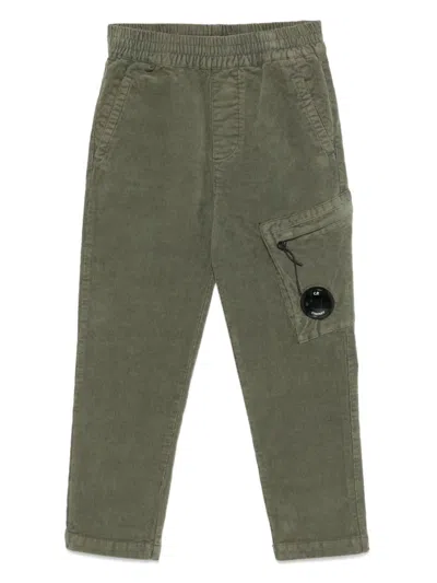C.p. Company Kids' Corduroy Cargo Pants In Green