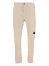C.p. Company Stretch Cotton Velveteen Pants With Functional Pockets In Neutral