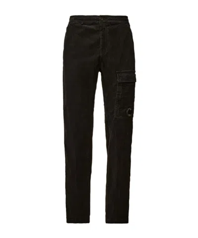 C.p. Company Corduroy Cargo Trousers In Black