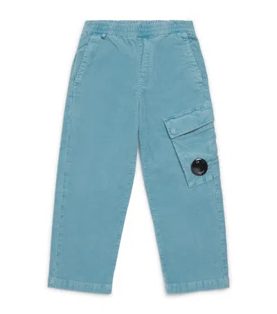 C.p. Company Kids' Corduroy Cargo Trousers In Blue