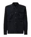 C.p. Company Textured Corduroy Overshirt With Pointed Collar In Blue