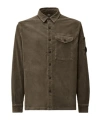 C.p. Company Corduroy Lens Longsleeve Button Shirt In Brown