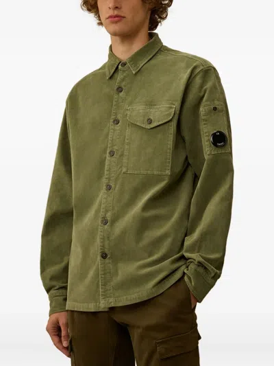 C.p. Company Corduroy Patch-pocket Shirt In Green