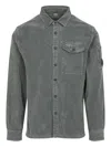 C.p. Company Lightweight Button-up Shirt With Textured Finish In Gray