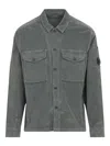 C.p. Company Corduroy Overshirt With Long Sleeves And Pockets In Gray