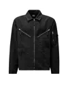 C.p. Company Cotton And Linen Shirt With Zip Closure In Black