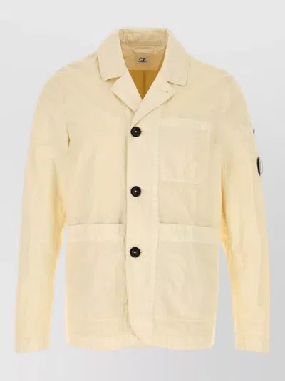 C.p. Company Cotton Blend Blazer Front And Sleeve Pockets In Yellow