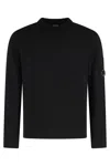 C.p. Company C.p.company Black Crewneck Lens Cotton Pullover In Black