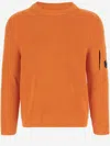 C.p. Company Contemporary Cotton Blend Sweatshirt With Ribbed Knitting And Logo Detail