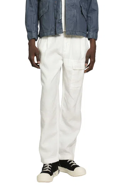C.p. Company Cotton Canvas Cargo Trousers In White
