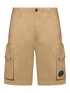 C.p. Company Cotton Cargo Bermuda In Nude & Neutrals