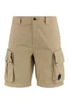C.p. Company Cp Company Cotton Gabardine Shorts In Beige