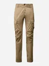 C.p. Company Sateen Stretch Cargo Lens Pants In Brown