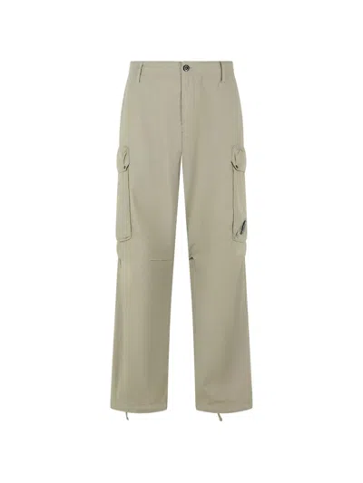 C.p. Company C.p.company Silver Blue Cotton Cargo Pants In Neutral