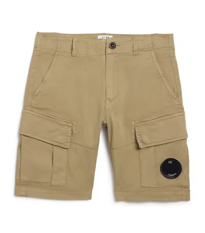 C.p. Company Kids' Cotton Cargo Shorts In Beige