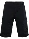 C.p. Company Tailored Cargo Shorts With Distinctive Pocket Details In Black