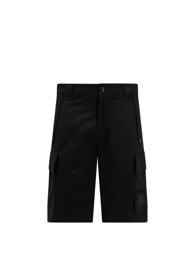 C.p. Company Cotton Cargo Shorts In Black