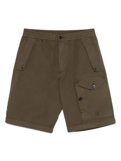 C.p. Company Cotton Cargo Shorts In Green