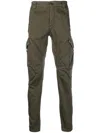 C.p. Company Cargo Stretch-cotton Trousers With Multiple Pockets In Green