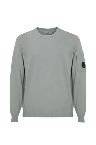 C.p. Company Cotton Crepe Sweater  In Blue