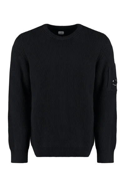 C.p. Company Cotton Crew-neck Sweater In Black