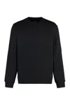C.p. Company Light Cotton Crewneck Sweatshirt In Black