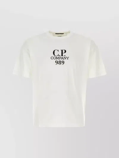 C.p. Company Cotton Crew Neck T-shirt Straight Hem In Metallic