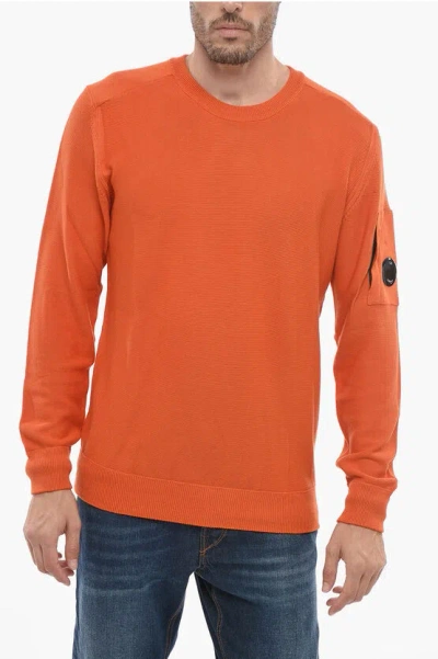 C.p. Company Cotton Crewneck Pullover In Orange