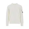 C.p. Company Cotton Crewneck Sweater In White