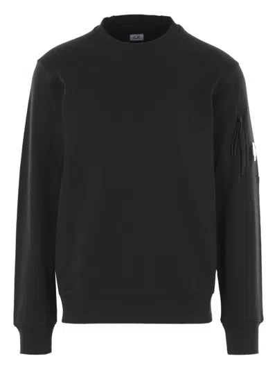 C.p. Company Men Cotton Crewneck Sweatshirt In Black