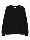 C.p. Company C.p.company Logo Cotton Crewneck Sweatshirt In Black