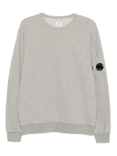 C.p. Company Cotton Sweatshirt With Crew Neck And Patches In Gray
