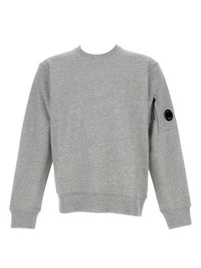 C.p. Company Men Cotton Crewneck Sweatshirt In Gray