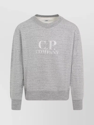 C.P. COMPANY COTTON CREWNECK SWEATSHIRT RIBBED FINISH