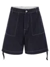 C.p. Company Cotton Denim Shorts With Concealed Button Fly