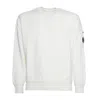 C.p. Company Diagonal Raised Fleece Crewneck Lens Sweatshirt In White