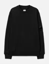 C.p. Company C.p.company Logo Cotton Crewneck Sweatshirt In Black